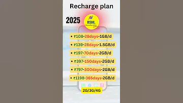 BSNL Recharge Plan 2025 Shorts Bsnl Bsnlrecharge 
