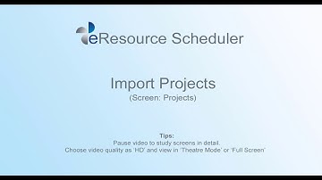 Import Projects on Project Screen - eRS Project Resource Allocation Software