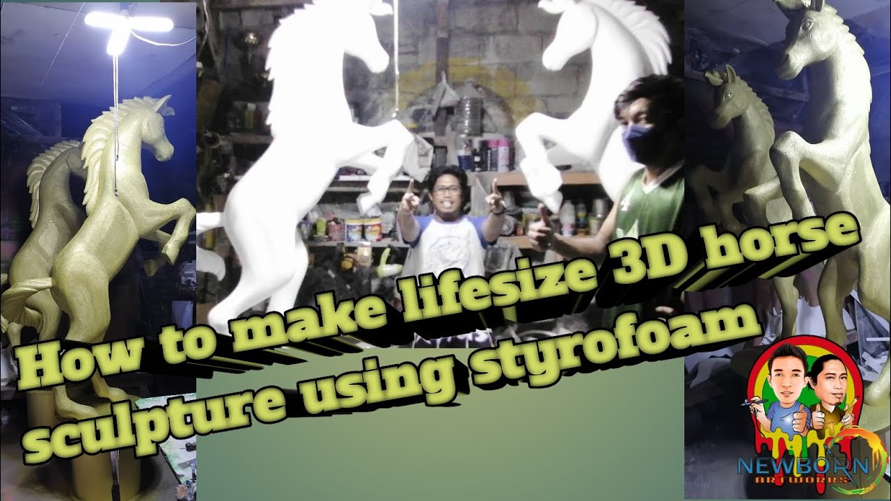 How to make lifesize 3D horse sculpture using styrofoam ...