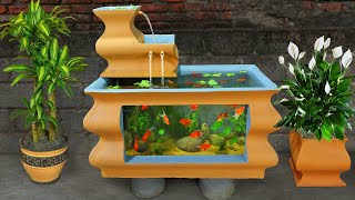 Amazing cement ideas! How to make wavy beautiful aquarium at home