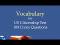 Vocabulary for USCIS Citizenship Test 100 Questions and Answers