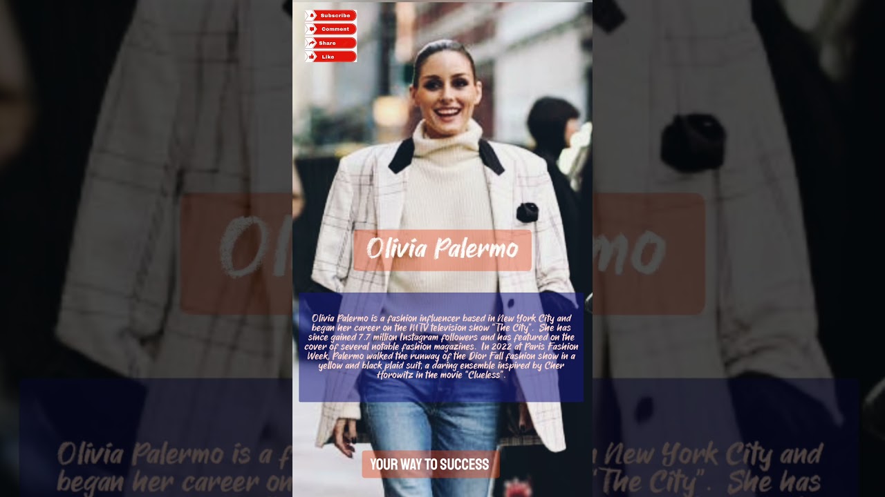 Olivia Palermo is a fashion influencer based in New York City. MTV television show “The City”.