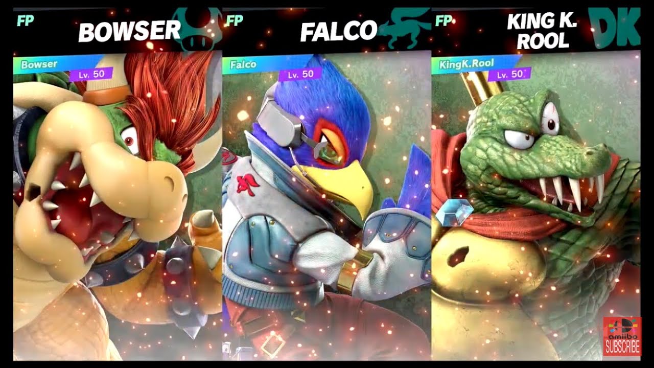 Super Smash Bros Ultimate Amiibo Fights EX Bowser vs Falco vs K Rool ...