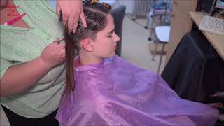 2019-44 Suzan preview - long hair cut to very short haircut