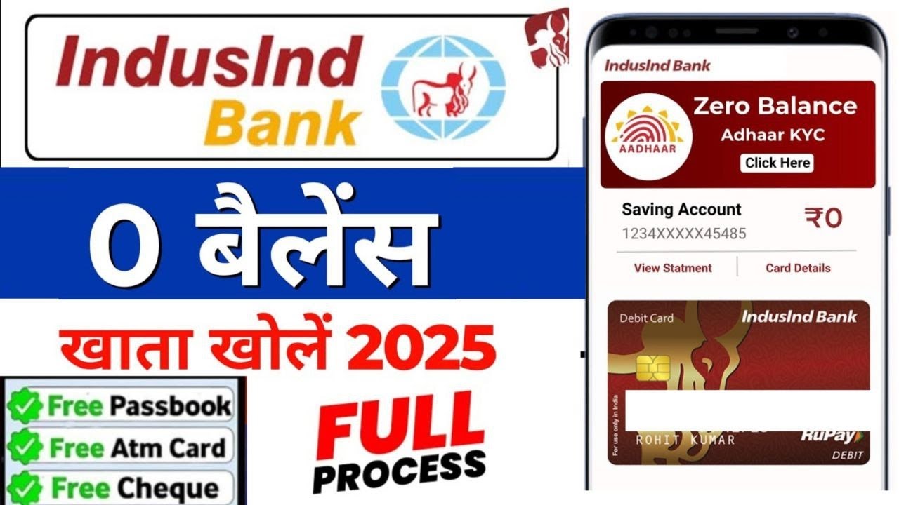 IndusInd Bank Account opening online 2025 | IndusInd Bank Zero balance savings account opening