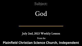 July 2nd, 2023 Weekly Lesson — God
