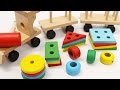 Learn Shapes & Colors for Children with Wooden Train Toy