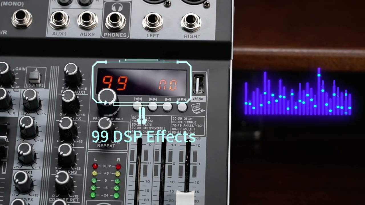 LUXSONA 99DSP 6-channel professional mixer, a must-have for live