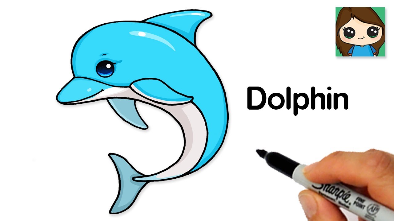 How to Draw a Dolphin Easy Emoji - YouTube