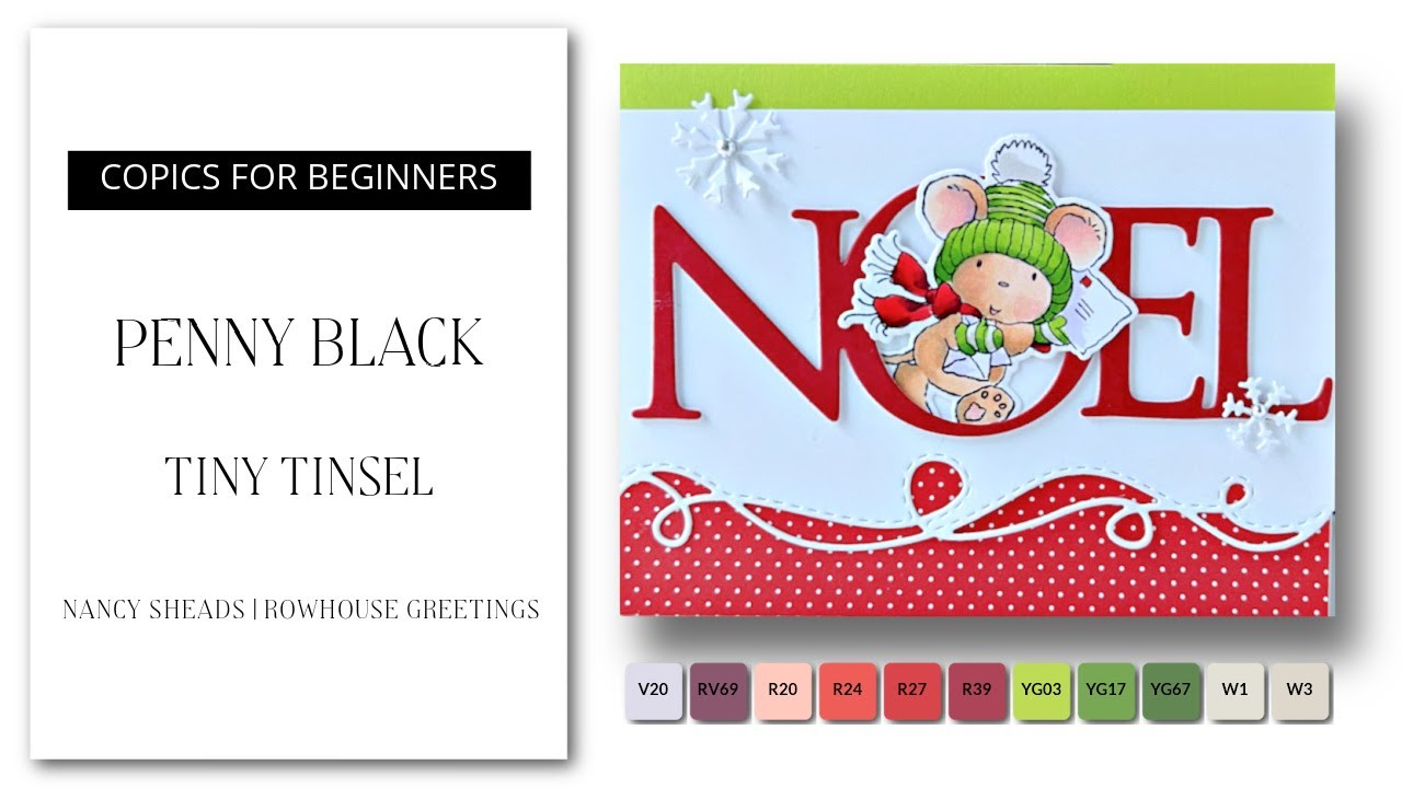 Easy Copic Coloring with Penny Black's Tiny Tinsel Stamp Set 