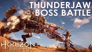 Horizon Zero Dawn - Thunderjaw Boss Battle (T-Rex Machine)