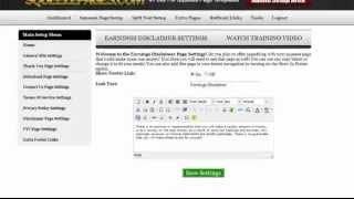 SQUEEZE PAGE TUTORIALS - EARNINGS DISCLAIMER SETTINGS