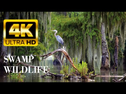 Swamp Wildlife 4K - Amazing Ecosystem Of The Animals On The Wetlands | Relaxing music, Nature Sound