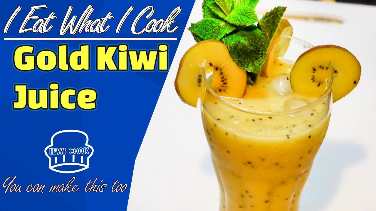 Golden Kiwi Juice NonAlcoholic Smoothie Mocktail IEWICOOK