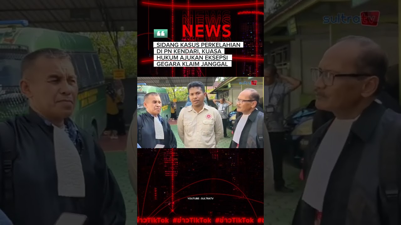 SIDANG KASUS PERKELAHIAN DI PN KENDARI, KUASA HUKUM AJUKAN EKSEPS 