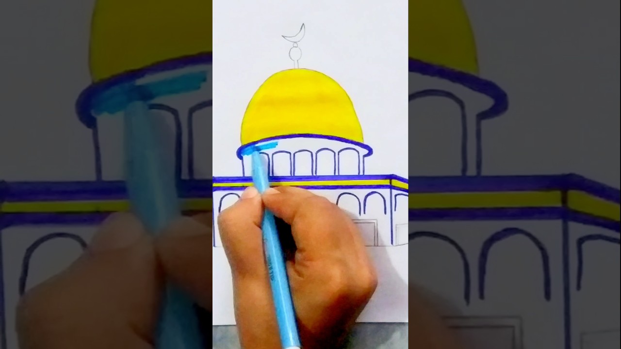 Masjid Aqsa Drawing easy ❤️ #islamicart#love#drawing#masjidaqsadrawing#art#viral#easydrawing#shorts