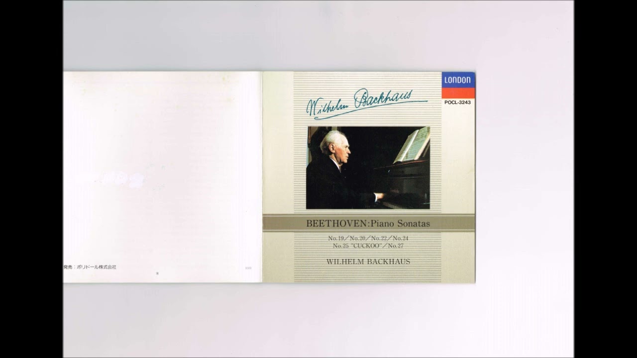 Beethoven - Piano Sonata No.22 Backhaus - YouTube
