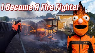 Biker (ME) Becomes A Fire Fighter! House Almost Burns Down! Used twice on A&E Live Rescue!!!