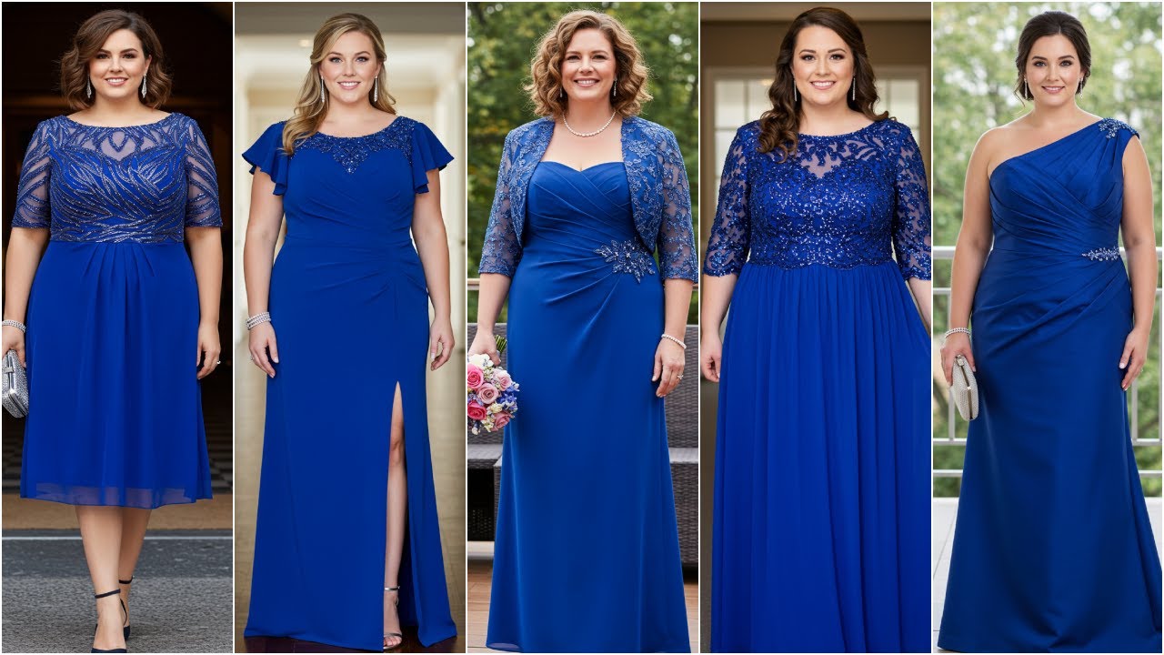 Wedding Elegant Plus Size Royal Blue Dress Plus Size Evening Gown Dress Red  Wine Lace Vestidos