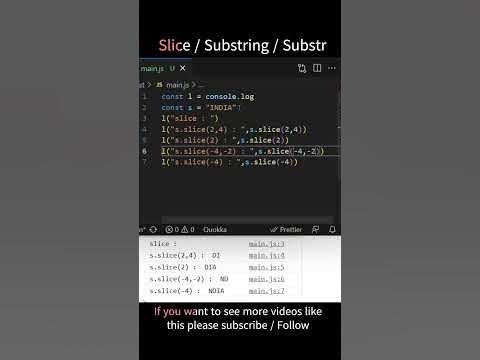 Slice Vs Substring Vs Substr in Javascript #shorts #javascript # ...