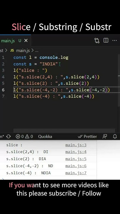 Slice Vs Substring Vs Substr in Javascript #shorts #javascript # ...