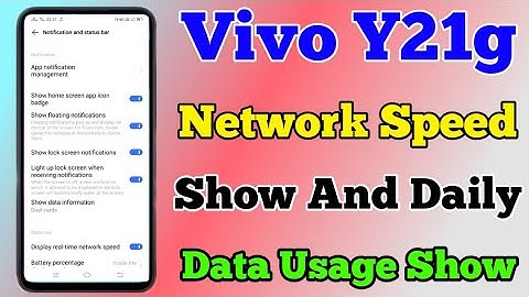 How To Show Data Speed On Vivo Y21g || Vivo Y21g Daily Data Usage Show Setting || Tech Akhilesh