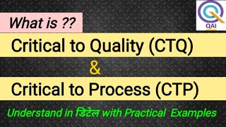 Difference between Critical to Quality (CTQ)and Critical to Process (CTP)! CTQ and CTP ! CTQ ! CTP !