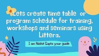 How to create time table or program schedule on littera platform screenshot 5