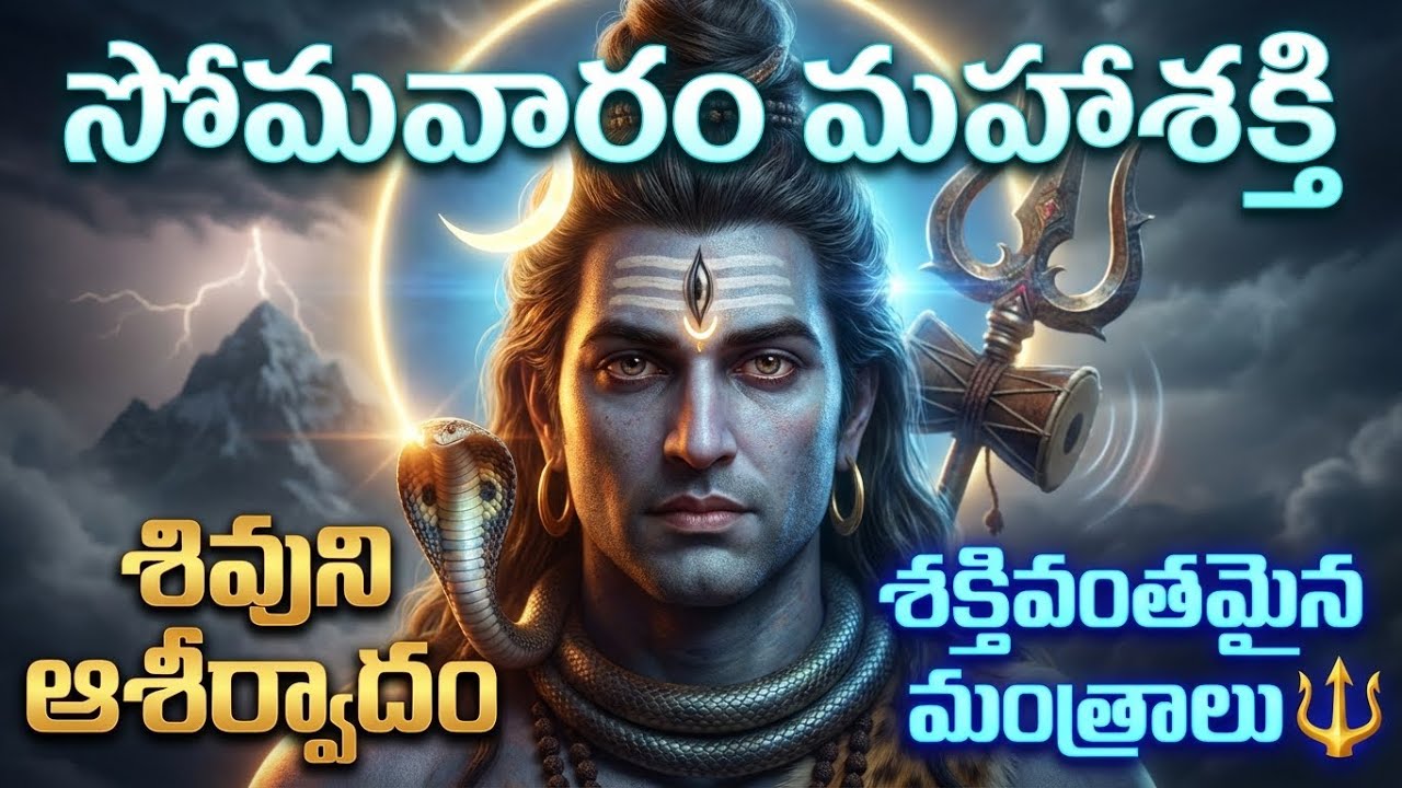 🕉️ MONDAY LORD SHIVA BLESSINGS | Powerful Shiva Mantras for Peace, Health & Success | Telugu Bhakti