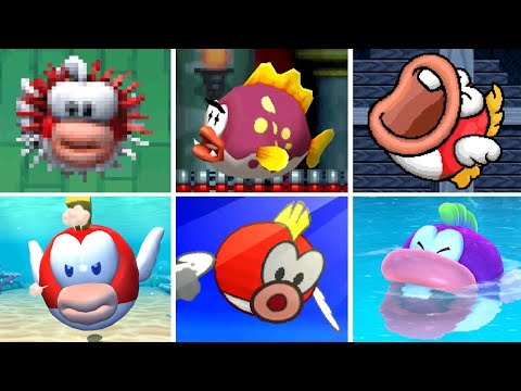 Mario Series - All Cheep Cheep Bosses - YouTube