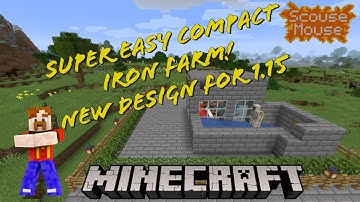 NEW DESIGN EASY IRON FARM minecraft tutorial works in 1.15, 1.16, 1.17, 1.18, 1.19