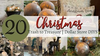 😱🎄20 Trash to Treasure Dollar Store Crafts | Easy &amp; Cheap DIY ideas for your Holiday Home Decor