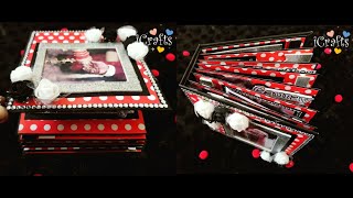 Mini Album, Birthday scrapbook idea, red & black polkadot theme Album, Mini photo book ❤️