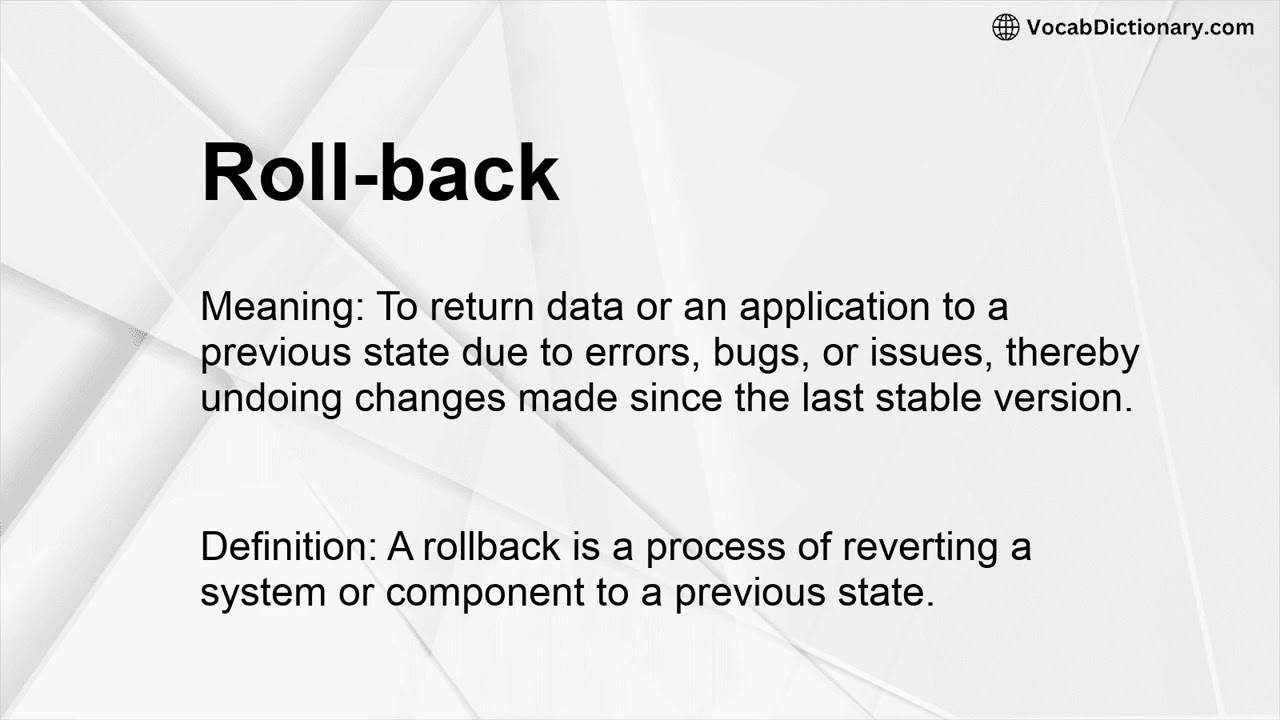What Does Roll Back Mean