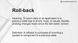 Roll-back Meaning Net Worth