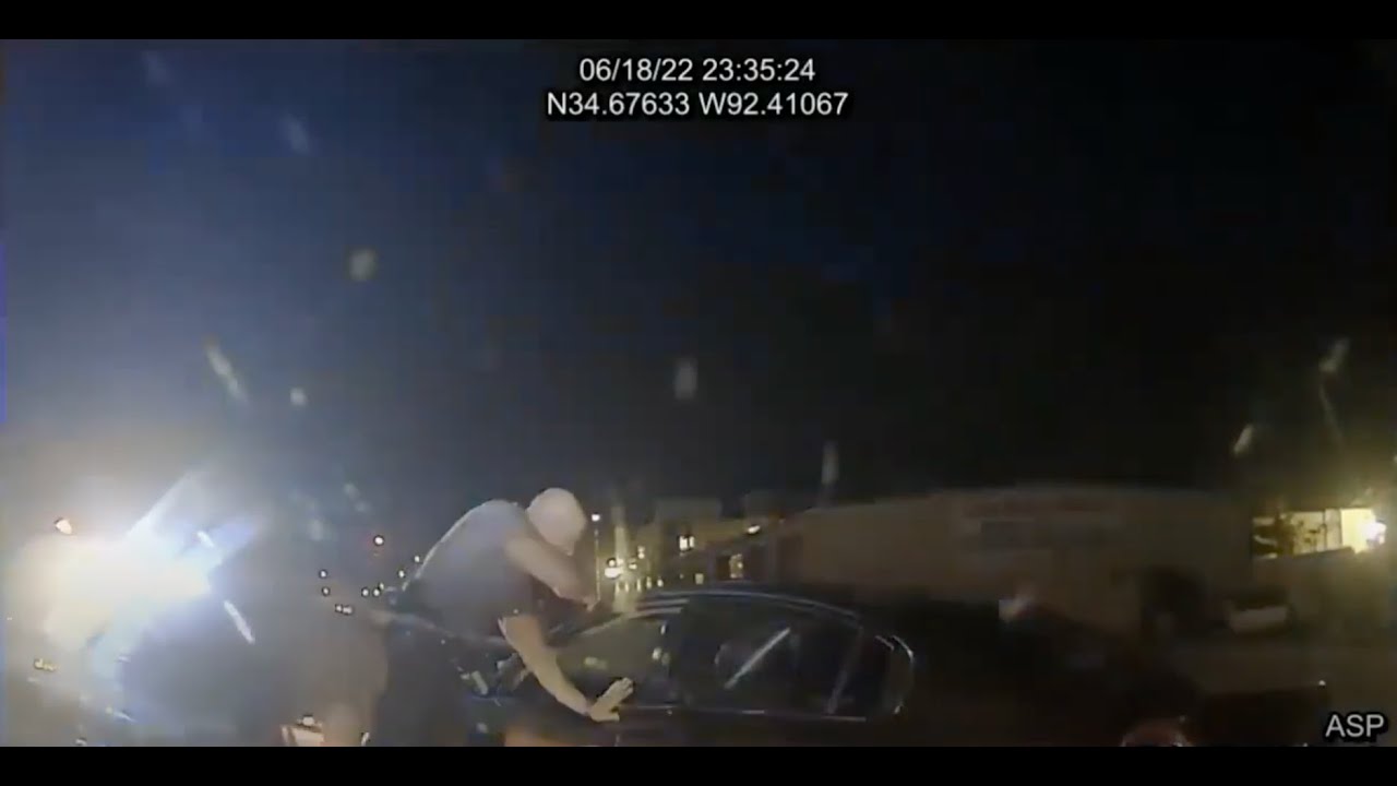 State Trooper Arkansas police pit maneuver dash cam and body cam ...