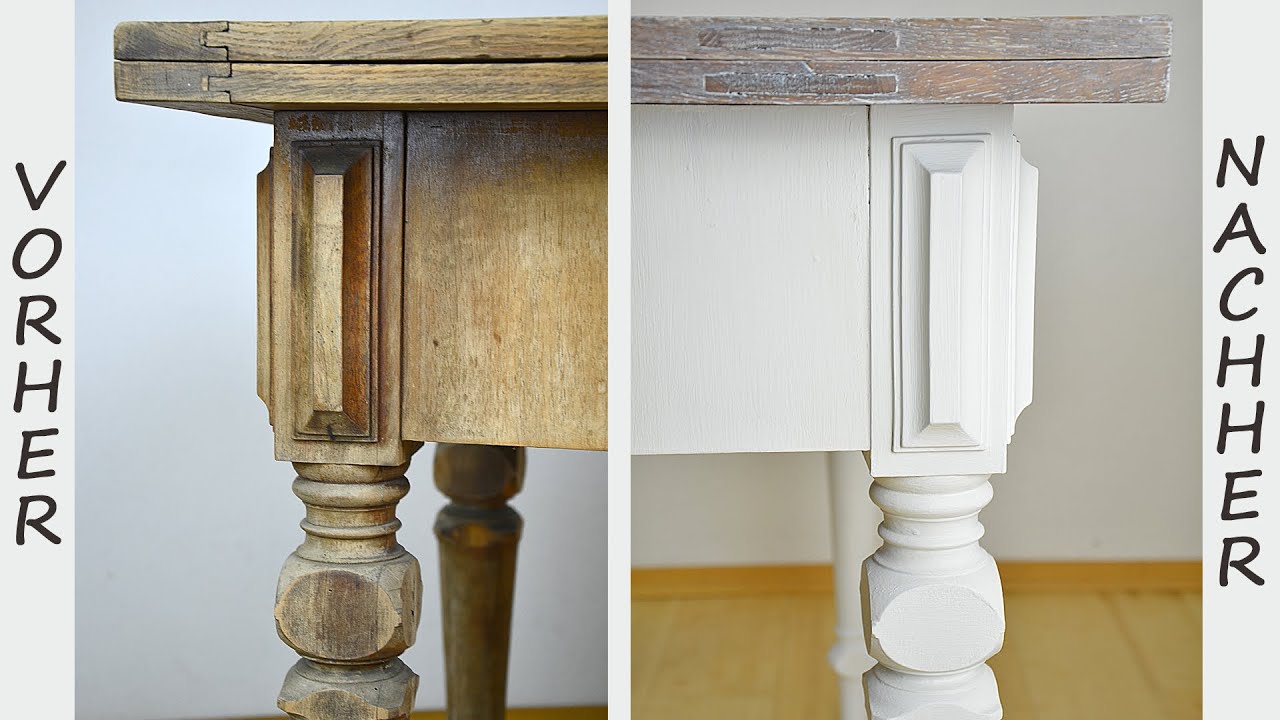 Diy tisch im shabby chic stil streichen/wisch oder lasurtechnik ...