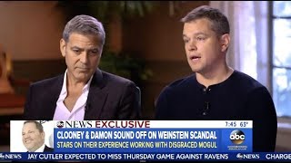 Matt Damon \& George Clooney Talk Weinstein Scandal (GMA)