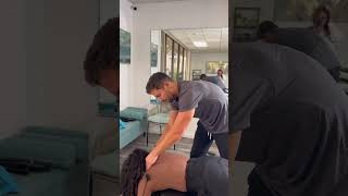 Her first time to a chiropractor and her upper back has finally been released #chiropractor #pain