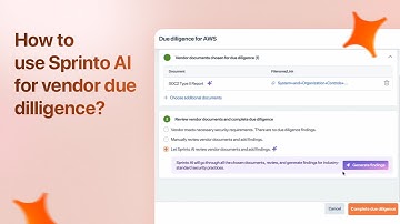 How to use Sprinto AI for vendor due diligence?