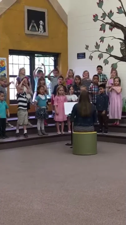 Veronica's class singing I'm growing up