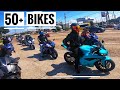 Motorcycles Take Over Freeway in Dallas. BMW S1000RR