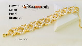 Pear Wedding Bracelet || How to Make Beaded Bracelet