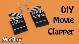 DIY Earrings Movie Clapper miniature - Polymer clay tutorial