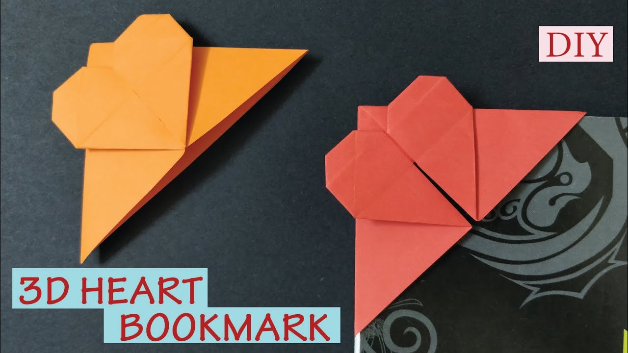 DIY Paper Heart Corner Bookmark | Origami Bookmark