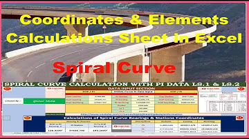 Spiral Curve Coordinates & Elements Calculations Sheet in Excel.