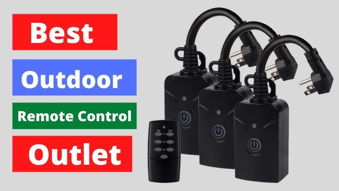 Wireless Remote Control Outlet, Fosmon Outdoor Electrical Outlet Switch Weatherproof Heavy Duty, 3-Prong Plug-In ETL Listed