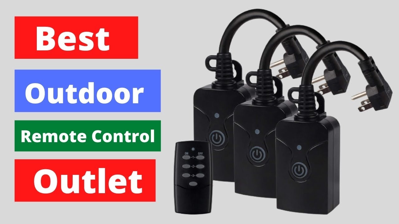 HBN Outdoor Indoor Wireless Remote Control Dual 3-Prong Outlet Weatherproof Heavy Duty 15 A Compact 2 Grounded Outlets with Remo