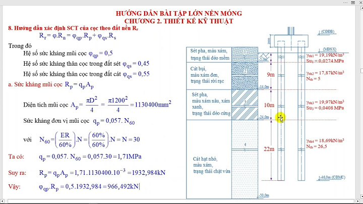 Tính toán cọc khoan nhồi khoan vào đá theo 22tcn272-05