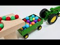 Marble Run Race ☆ HABAの木製スロープ&はたらくくるま♪トラクター・救急車・トラック☆